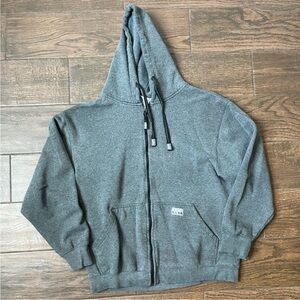pro club grey and black zip up hoodie sweater